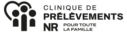 Logo officiel de la Clinique de prélèvements NR, service humain et professionnel en Beauce.